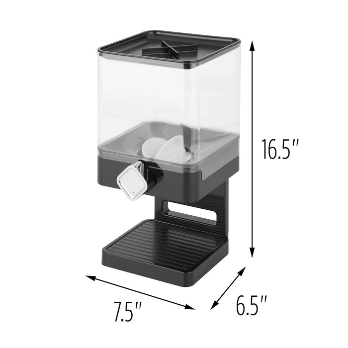 Honey Can Do Black/Chrome Cereal Dispenser With Portion Control