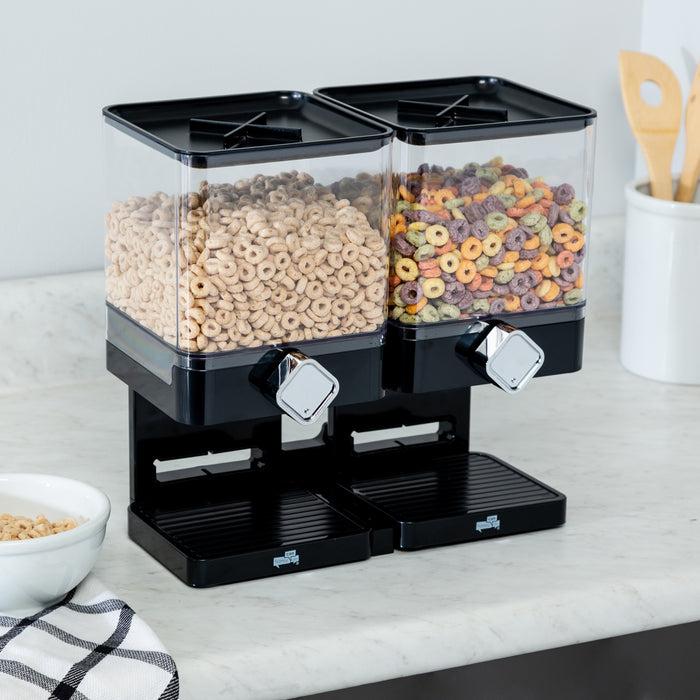 Honey Can Do Black Compact Double Cereal Dispenser With Portion Control