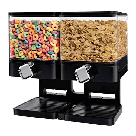 honey can do Black Compact Double Cereal Dispenser with Portion Control