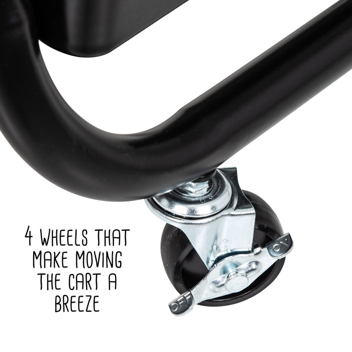 Honey Can Do Black Craft Cart With Wheels Pegboard Shelf And Metal Basket