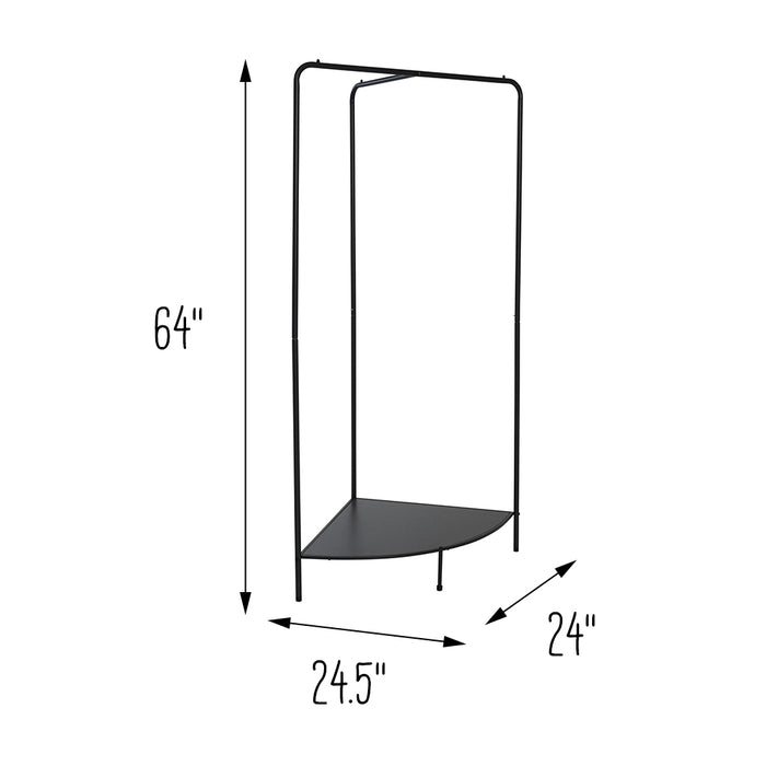 Honey Can Do Black/Dark Gray Freestanding Corner Clothing Rack