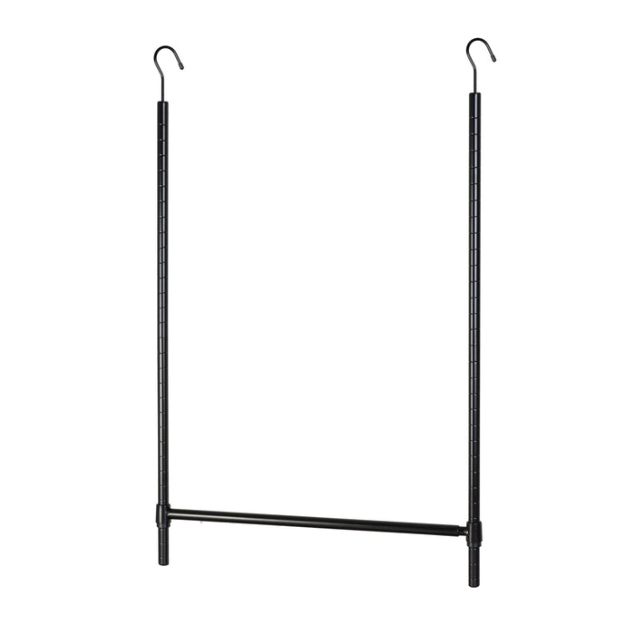 honey can do Black Hanging Closet Rod For Clothes Hanging