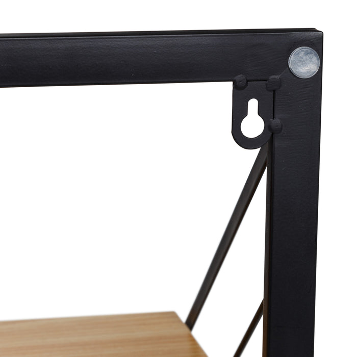 Honey Can Do Black/Maple Large Modern Floating Shelf