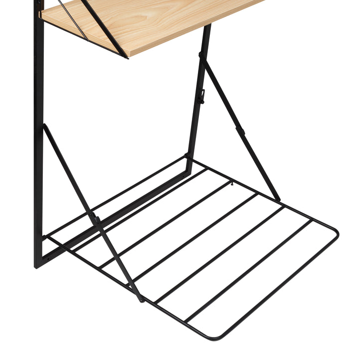 Honey Can Do Black/Maple Over-the-Door Drying Rack With Shelf