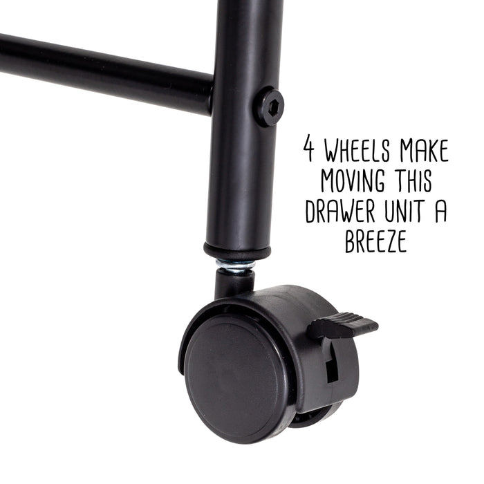 Honey Can Do Black Metal Mesh 3-Drawer Storage Cart