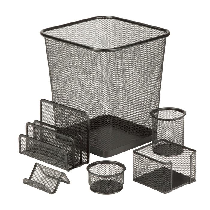Honey Can Do Black Metal Mesh Desk Organizers (6-Piece Set)