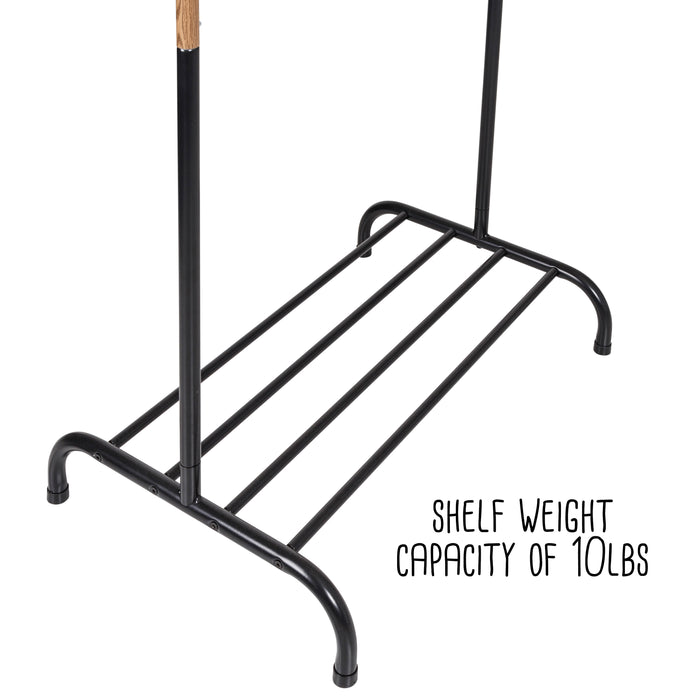 Honey Can Do Black/Natural Clothes Rack With Shoe Shelf
