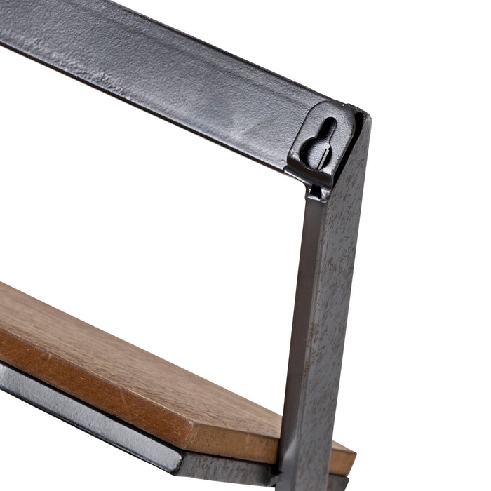 Honey Can Do Black/Natural Floating Metal And Wood Wall Shelves (Set Of 3)