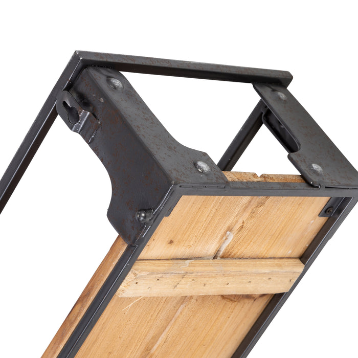 Honey Can Do Black/Natural Floating Metal And Wood Wall Shelves (Set Of 2)