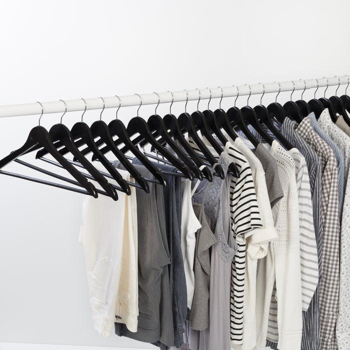 Honey Can Do Black Non-Slip Swivel Hook Wood Hangers (24-Pack)