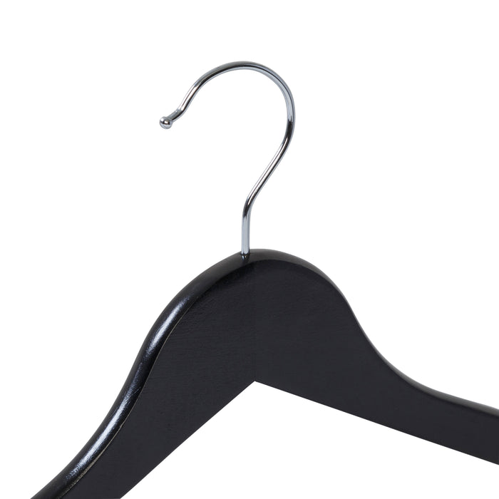 Honey Can Do Black Non-Slip Swivel Hook Wood Hangers (24-Pack)