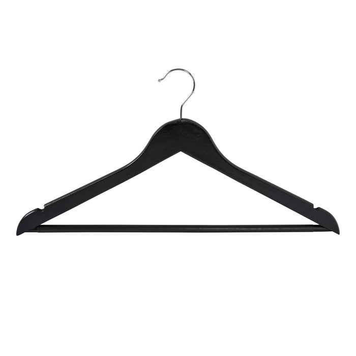honey can do Black Non-Slip Swivel Hook Wood Hangers (24-Pack)