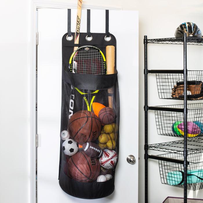 Honey Can Do Black Over-The-Door Hanging Sports Equipment Organizer