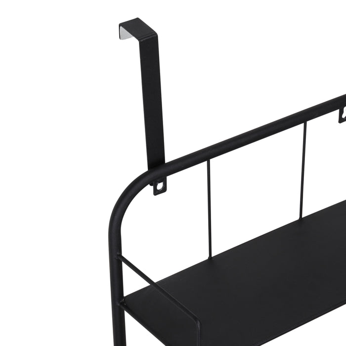 Honey Can Do Black Over-the-Door Or Wall-Mount Folding Hamper And Shelf