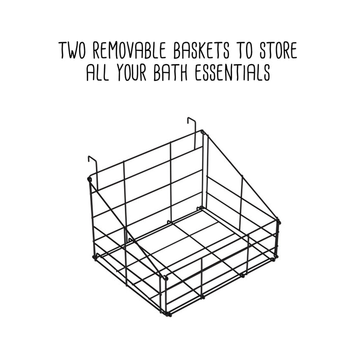 Honey Can Do Black Over-the-Toilet Space Saver With Reversible Side Shelving