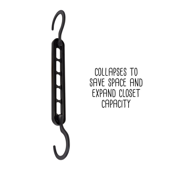 Honey Can Do Black Plastic Cascading Collapsible Hangers (20-Pack)