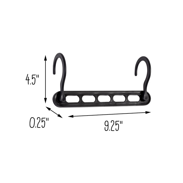 Honey Can Do Black Plastic Cascading Collapsible Hangers (20-Pack)