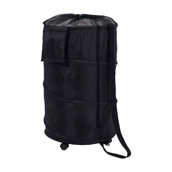 honey can do Black Pop-Up Laundry Hamper with Wheels