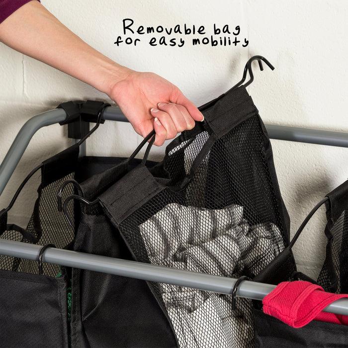 Honey Can Do Black/Silver Rolling Deluxe 4-Compartment Sorter