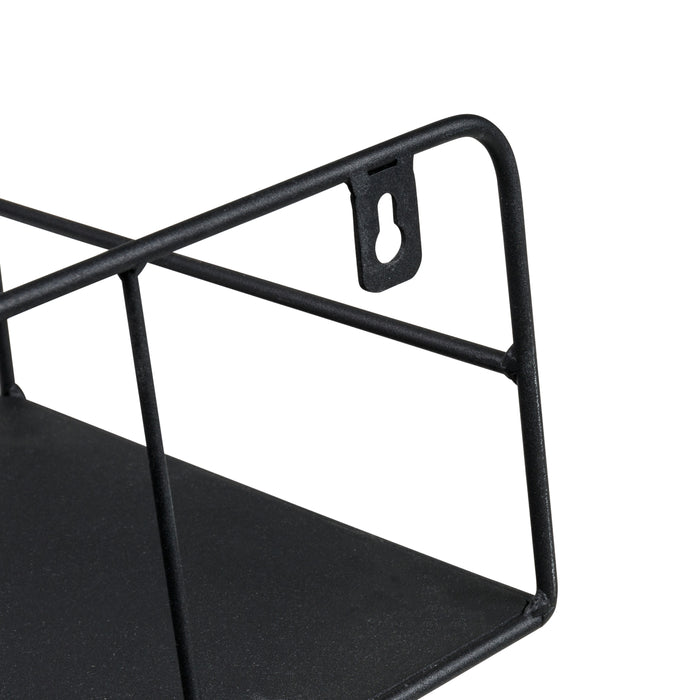Honey Can Do Black Small Metal Floating Accent Shelf