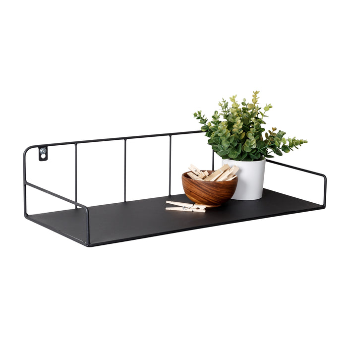 honey can do Black Small Metal Floating Accent Shelf