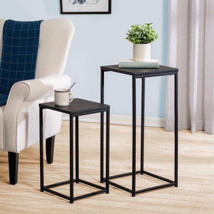 Honey Can Do Black Square Nesting Side Tables (Set Of 2)