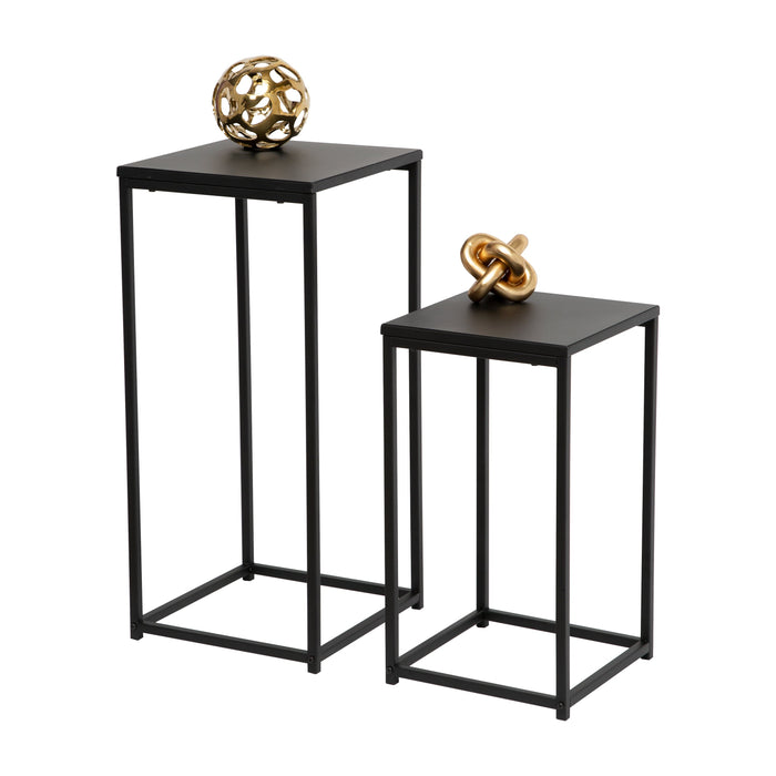 honey can do Black Square Nesting Side Tables (Set of 2)