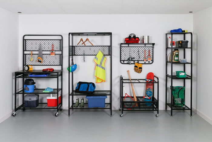 Honey Can Do Black Steel Garage Entryway Storage Rack