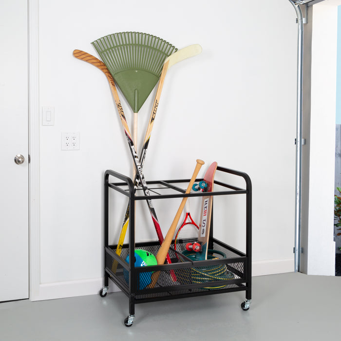 Honey Can Do Black Steel Garage Multi-Purpose Rolling Storage Cart