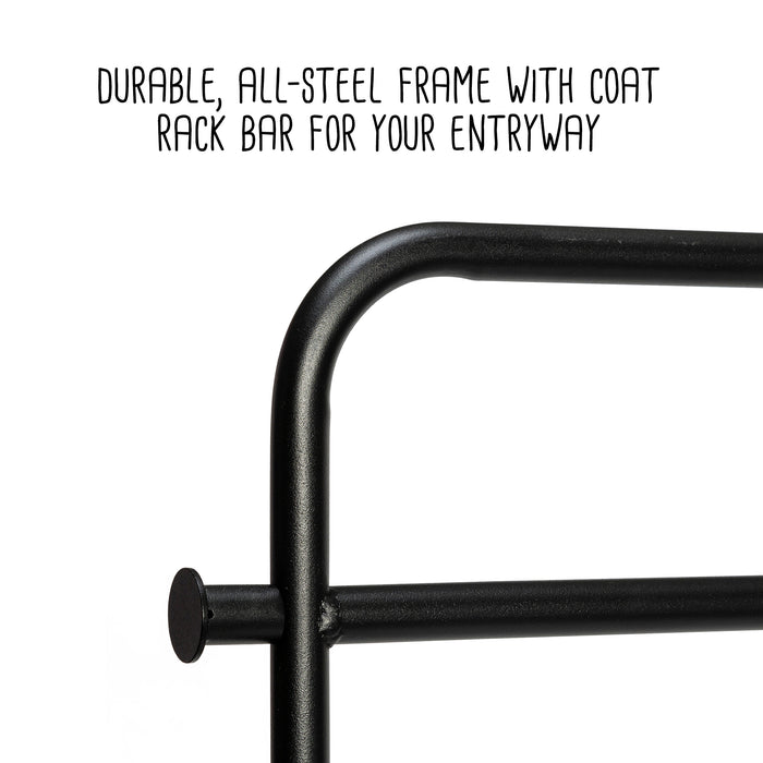 Honey Can Do Black Swivel Entryway Coat Rack With Shoe Storage
