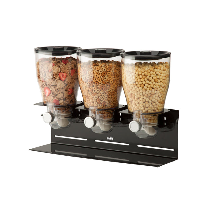 honey can do Black Triple Canister Commercial Cereal Dispenser