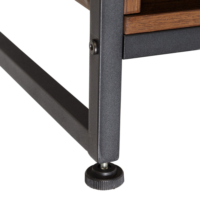 Honey Can Do Black/Walnut Kitchen Bakers Rack With Wine Storage