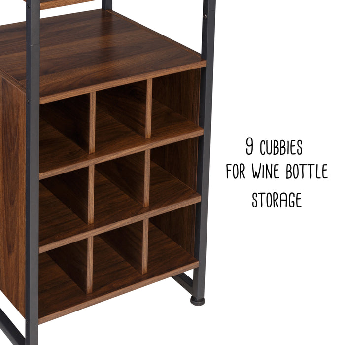 Honey Can Do Black/Walnut Wine And Bar Storage Tower