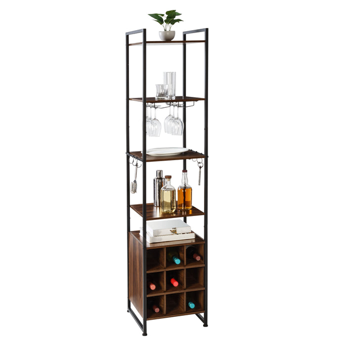 honey can do Black/Walnut Wine and Bar Storage Tower