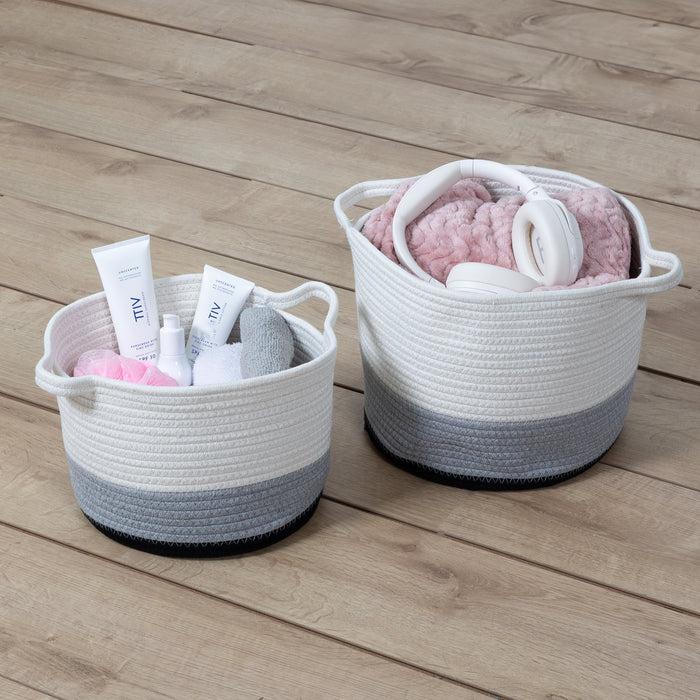 Honey Can Do Black/White Ombré Cotton Rope Nesting Basket (Set Of 2)