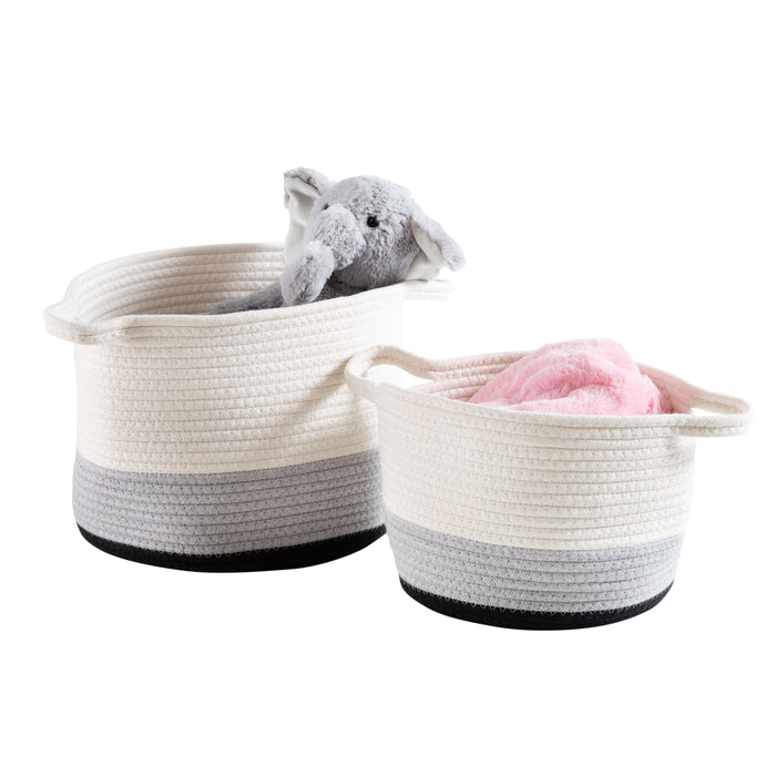 honey can do Black/White Ombré Cotton Rope Nesting Basket (Set of 2)