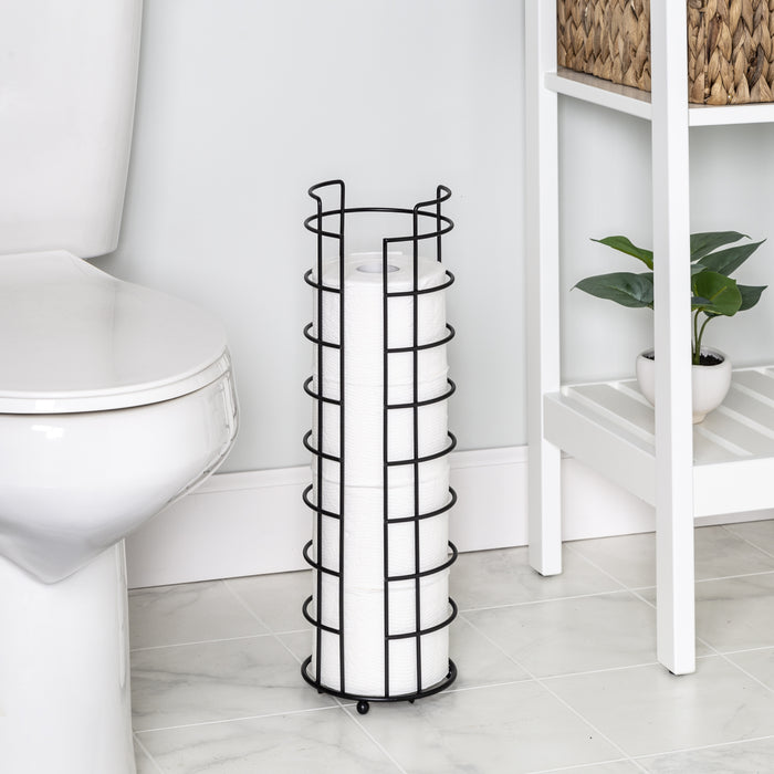 Honey Can Do Black Wire Freestanding 4 Roll Toilet Paper Holder