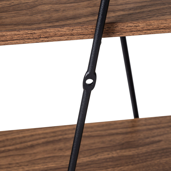 Honey Can Do Black/Wood 3-Tier Decorative Wall Shelves