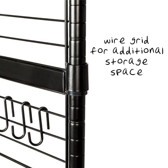 Honey Can Do Black/Wood Baker's Rack With Cutting Board And Hanging Grid