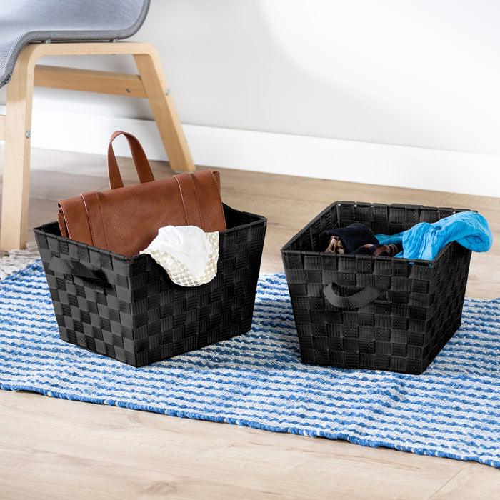 Honey Can Do Black Woven Storage Bins With Handles (2-Pack)