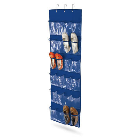 honey can do Blue 24-Pocket Over-The-Door Hanging Shoe Organizer