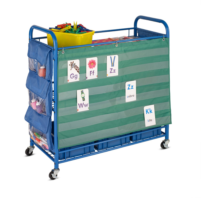Honey Can Do Blue 3-Tier Rolling Teacher's Activity Cart