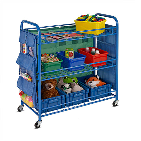 honey can do Blue 3-Tier Rolling Teacher's Activity Cart