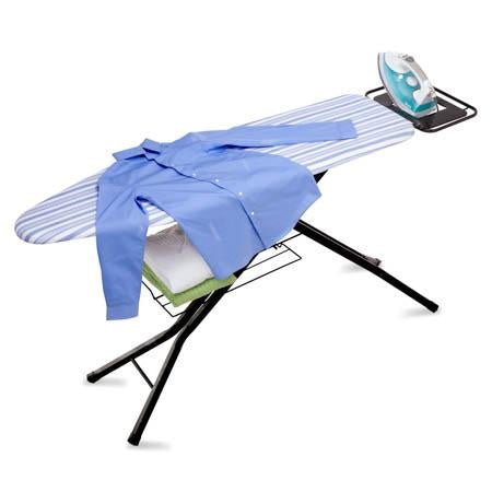 honey can do Blue/Black Adjustable Deluxe Ironing Board with Iron Rest