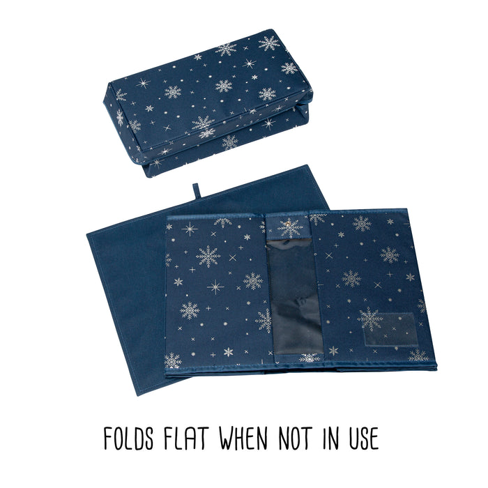 Honey Can Do Blue Snowflake Deluxe Holiday Storage Box