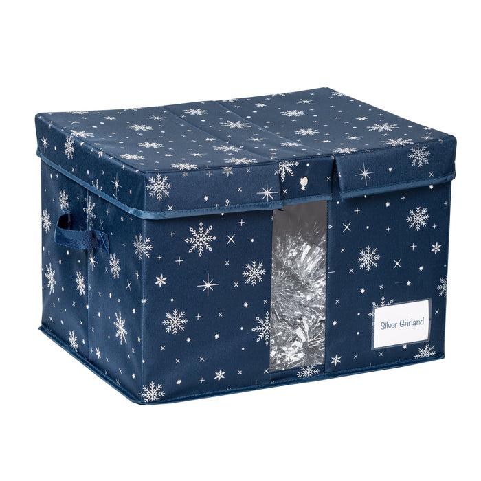 honey can do Blue Snowflake Deluxe Holiday Storage Box
