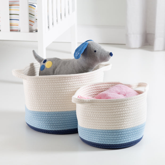 Honey Can Do Blue/White Ombré Cotton Rope Nesting Basket (Set Of 2)