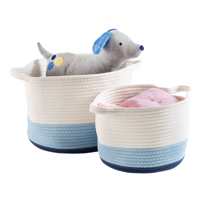 honey can do Blue/White Ombré Cotton Rope Nesting Basket (Set of 2)