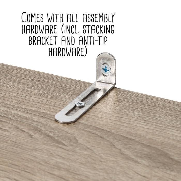 Honey Can Do Brown 3-Tier Stackable Shelf Organizer With Anti-Tip Hardware