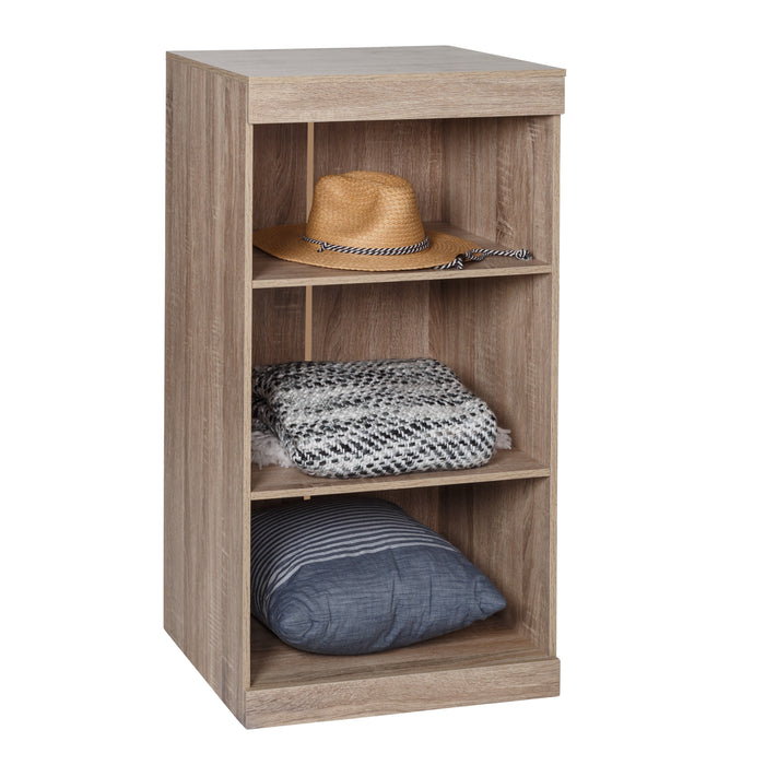 Honey Can Do Brown 3-Tier Stackable Shelf Organizer With Anti-Tip Hardware